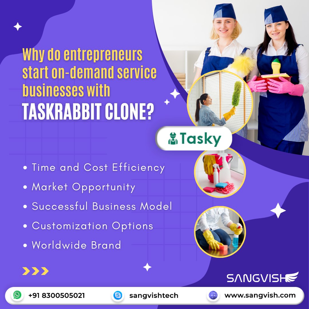 Ready to kickstart your own service marketplace? Our #TaskRabbitCloneScript makes it easy! Connect users with skilled pros and start your on-demand #business today. 

visit: sangvish.com/taskrabbit-clo…

#TaskRabbitClone #OnDemandServices #Entrepreneur