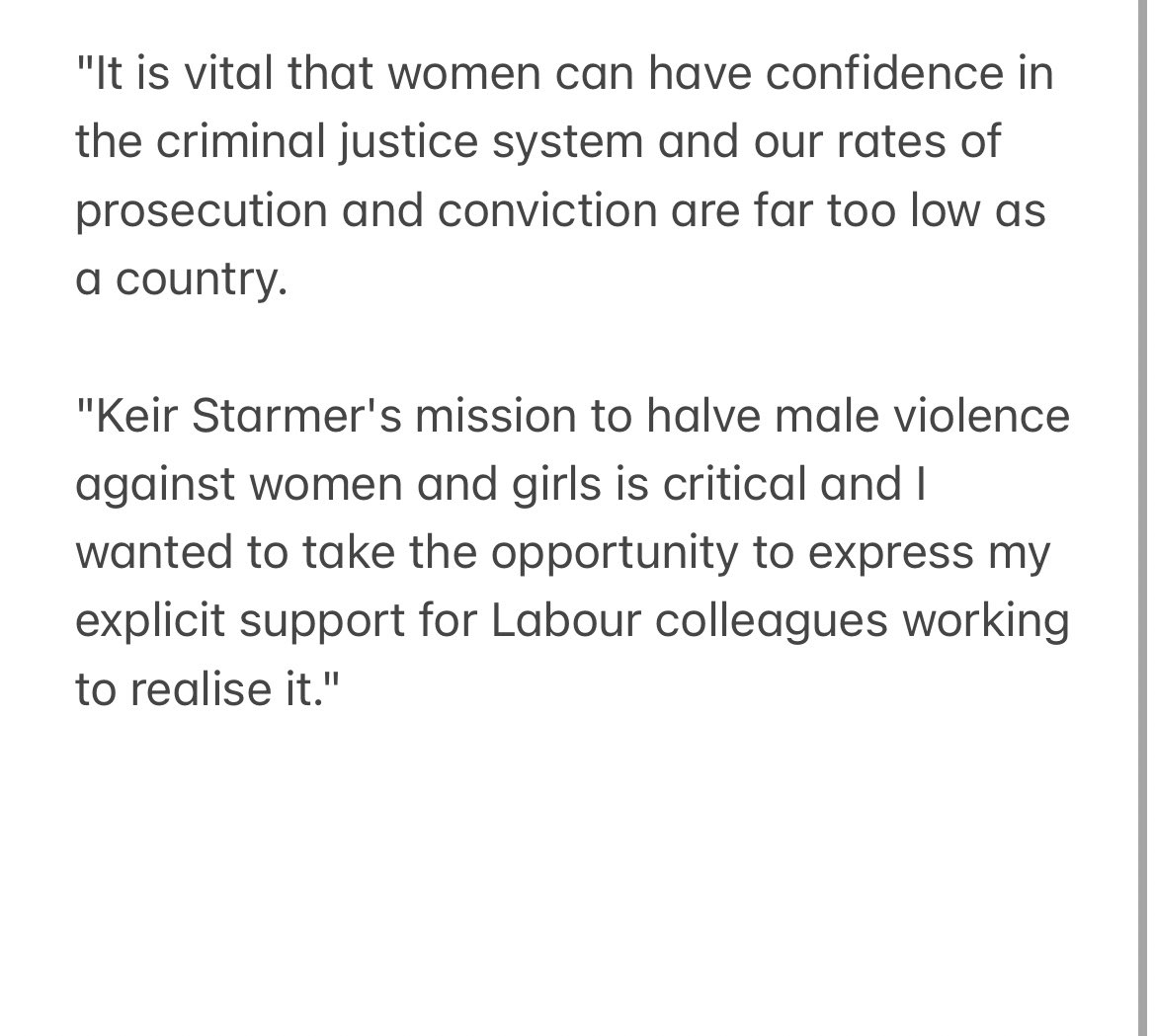 Natalie Elphicke has put out a statement apologising about the comments she made about her husband’s victims. Am told this is what she said privately to Starmer when asked about it, but the backlash on Labour benches has clearly led to leadership wanting to make this public