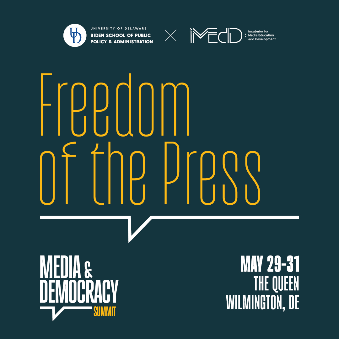 🏛️Media & Democracy Summit 📆May 29-31 📍Wilmington, Delaware The inaugural Media & Democracy Summit, organized by the @SNForg Ithaca Initiative at the University of Delaware's @UDBidenSchool & iMEdD, delves into the role and relationship between media and democracy.