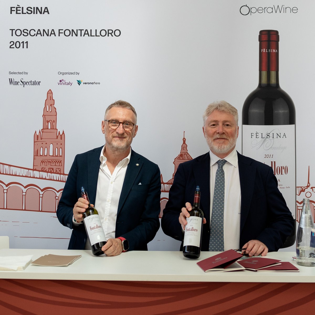 Here is the portrait of @felsinawines, one of the great Italian producers selected by Wine Spectator for #OperaWine2024. During this year's Grand Tasting, they shared with guests their Toscana Fontalloro 2011. Congratulations again! #OperaWine #Vinitaly2024 #finestitalianwines