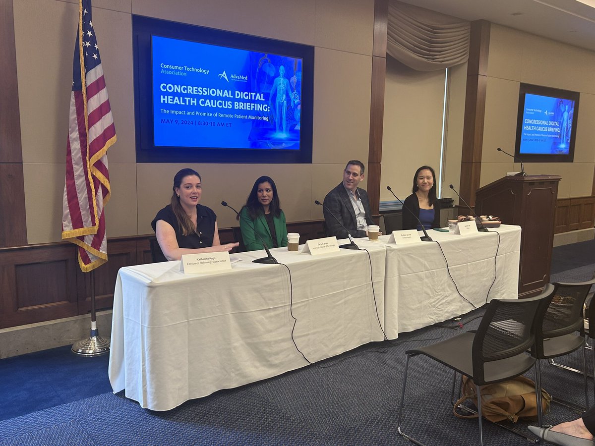 .@CTATech’s @CatherineLPugh kicks a fascinating panel on remote patient monitoring co-sponsored by @AdvaMedUpdate and the Congressional Digital Health Caucus. Remarkable applications for remote fetal monitoring, cardiovascular disease, orthopedics and more!