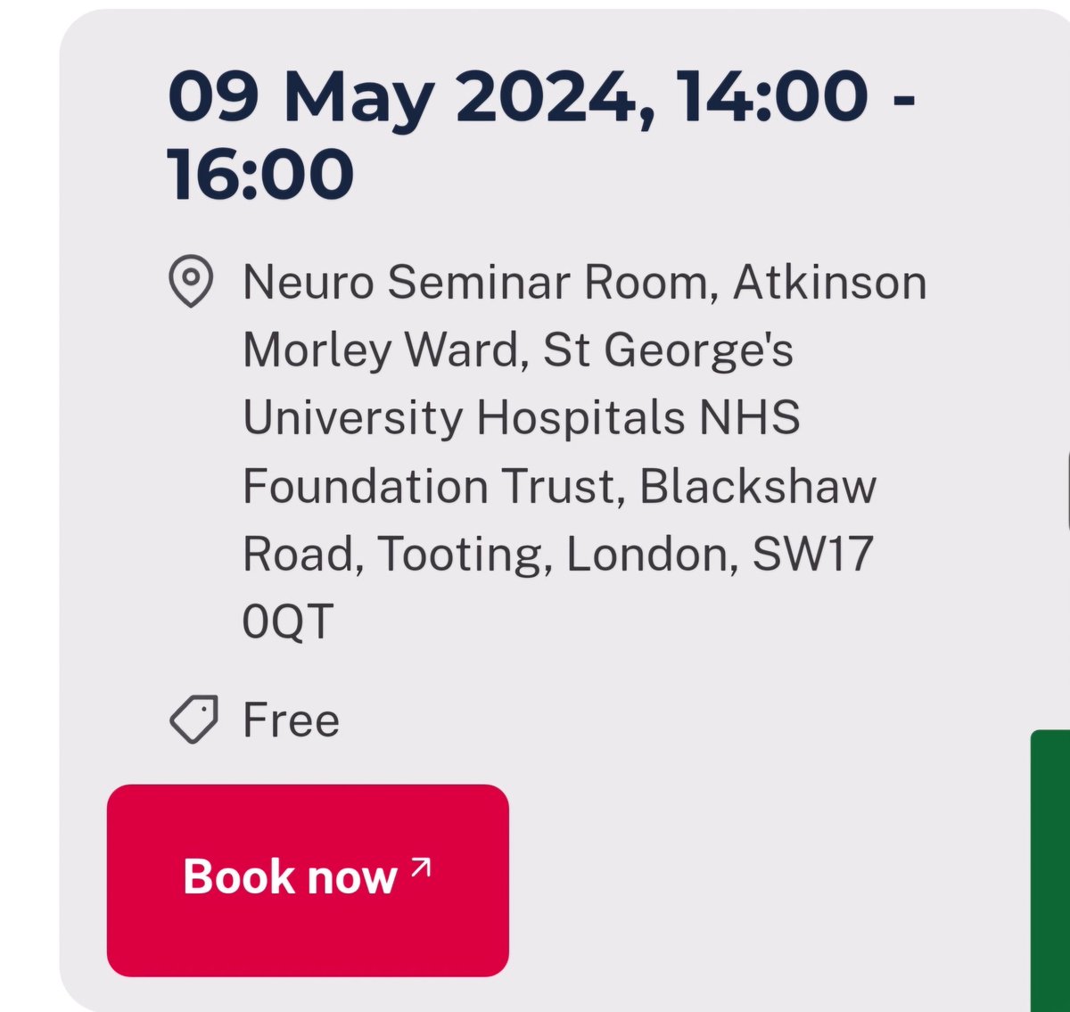 @RCN_ISWL (@riswl) on Twitter photo For anyone running late, we are at Neiro Seminar room at @StGeorgesTrust for our branch meeting. 
Welcome For anyone running late, we are at Neiro Seminar room at @StGeorgesTrust for our branch meeting. 
Welcome