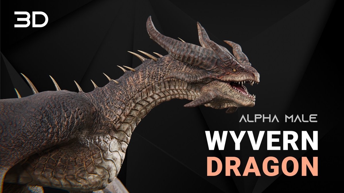 This is the newest member of my dragon 3d models collection: Alpha Male Dragon Wyvern 3D. It is the leader, largest, strongest, and most powerful of a flock of wyvern dragons.  Hope you like my new Alpha Male Dragon Wyvern 3D model :D
youtu.be/3MzS2uxtsVw