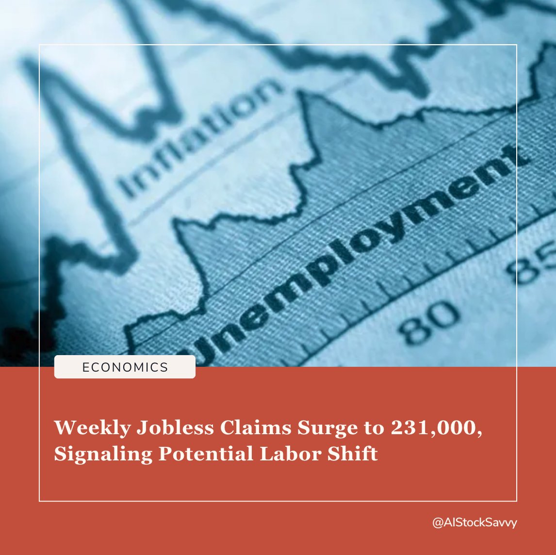 📣 JUST IN: U.S. Jobless Claims Hit Eight-Month High at 231,000 📉 #Economy #LaborMarket

👉 Key Highlights:

📍 Weekly jobless claims jump to 231,000 v/s 214,000 expected , highest since August 2023.

📍 Claims rise by 22,000 from the previous week, exceeding expectations.

📍