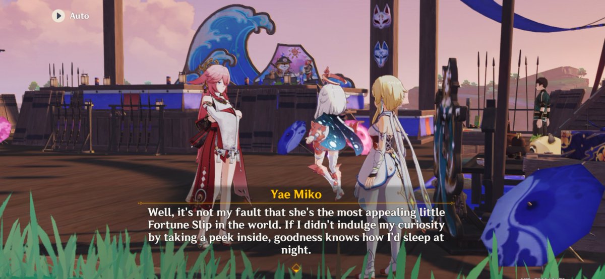 Lmao miko teasing the traveller 🤣