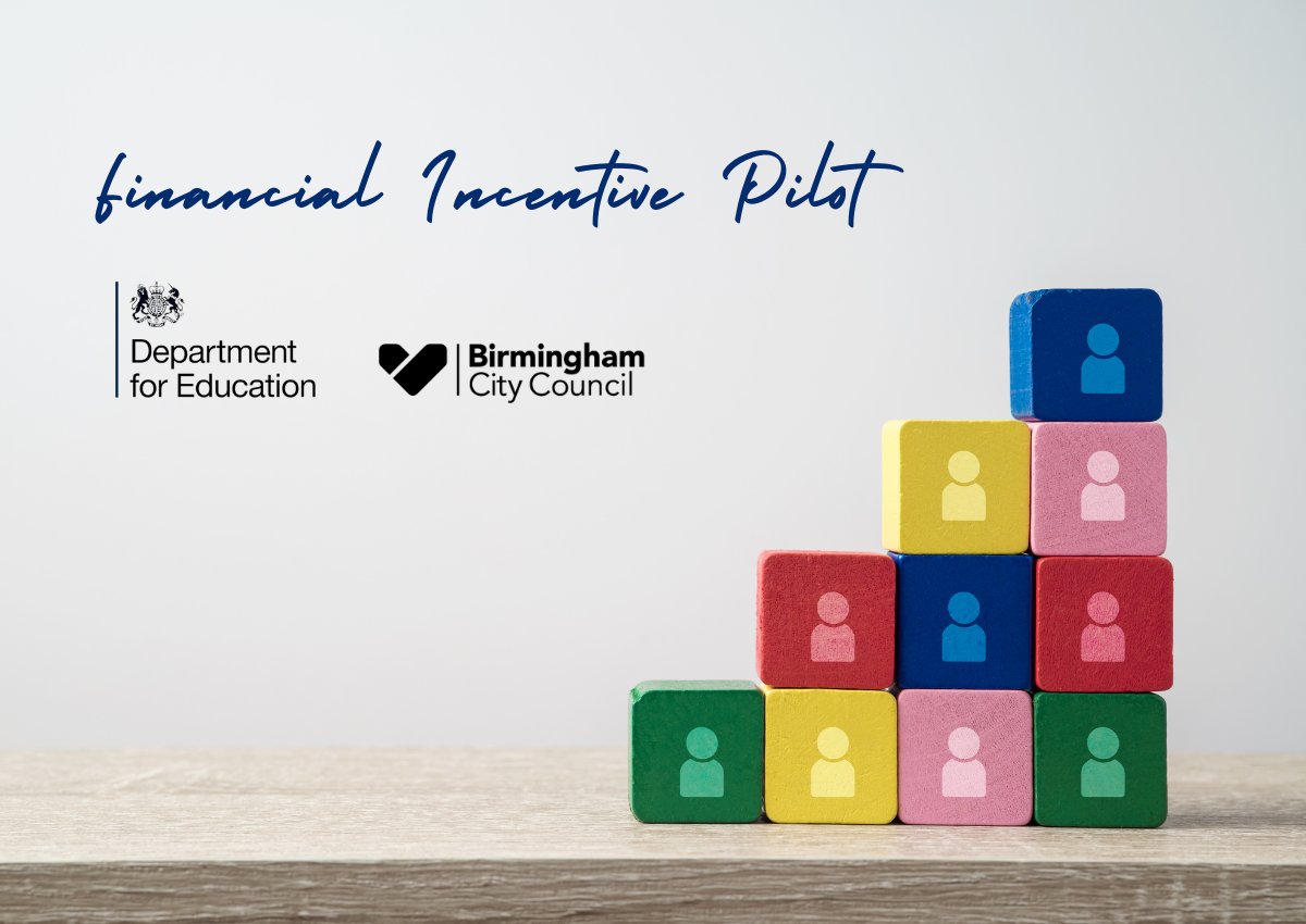 Birmingham City Council is one of 20 Local Authorities selected to offer a new Financial Incentive Pilot (FIP) grant to support the #EarlyYears workforce. Eligible providers, including childminders, can apply for the grant now! Find out more: birminghamearlyyearsnetworks.org/blog/dfe-finan…