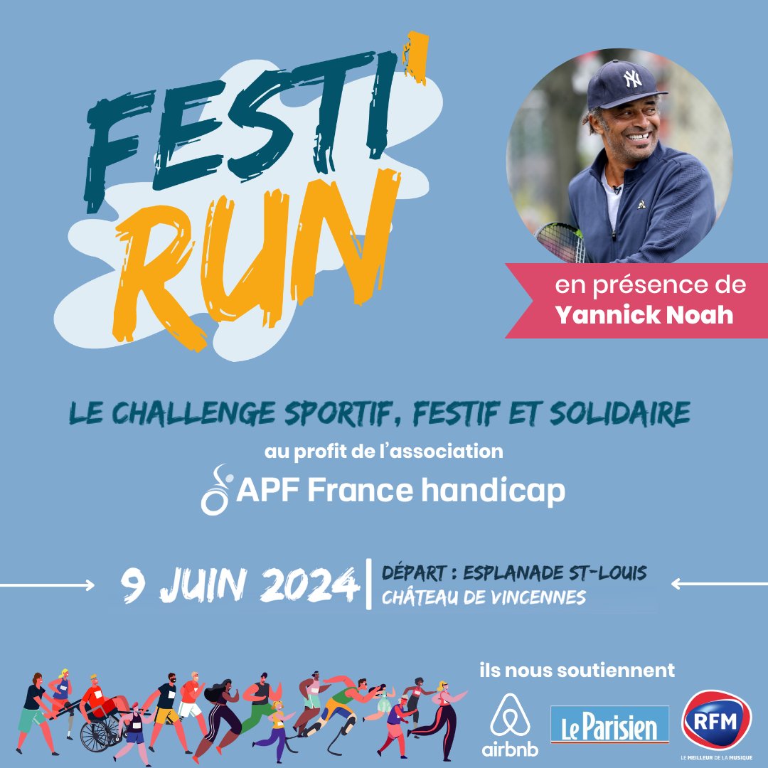 ⏱Le Festi'Run, c'est dans 1 mois ! C'est le moment de prendre votre dossard➡️festirun.org 👉une course tous niveaux 👉un village festif et ludique 👉au profit des actions de notre #association✨ le 9 juin au bois de Vincennes avec @airbnb_fr @le_Parisien @RFMFrance