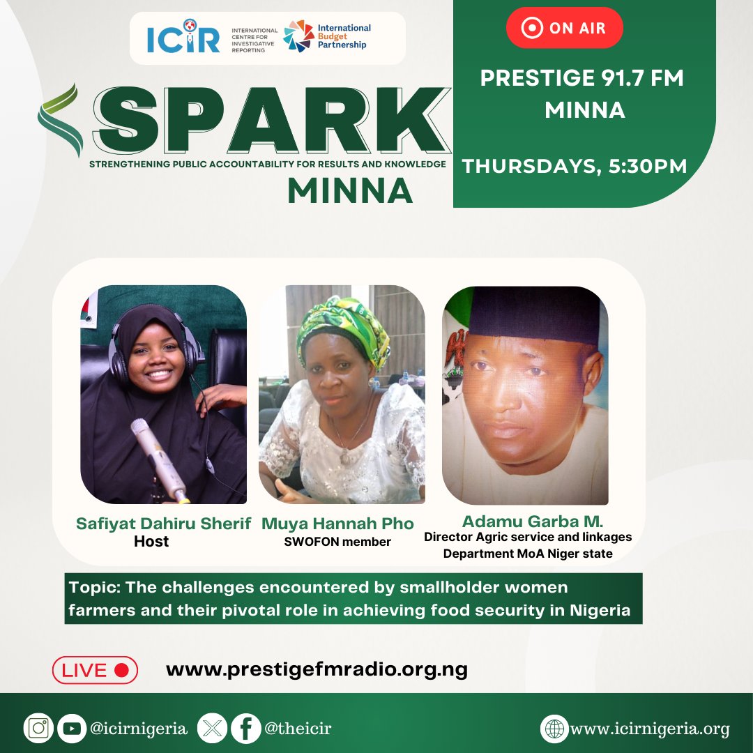#SPARKinMinna Tune in to SPARK Radio show starting Today and Every Thursday at 5:30pm on @prestige917fm Minna, SPARK is a radio talk show dedicated to discussing the critical issues affecting maternal healthcare and agriculture in Nigeria. Join Muya Hannah Pho and Adamu Garba…