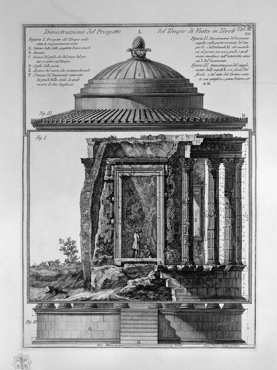 Vista of the prospectus of the Temple of Vesta in Tivoli wikiart.org/en/giovanni-ba…