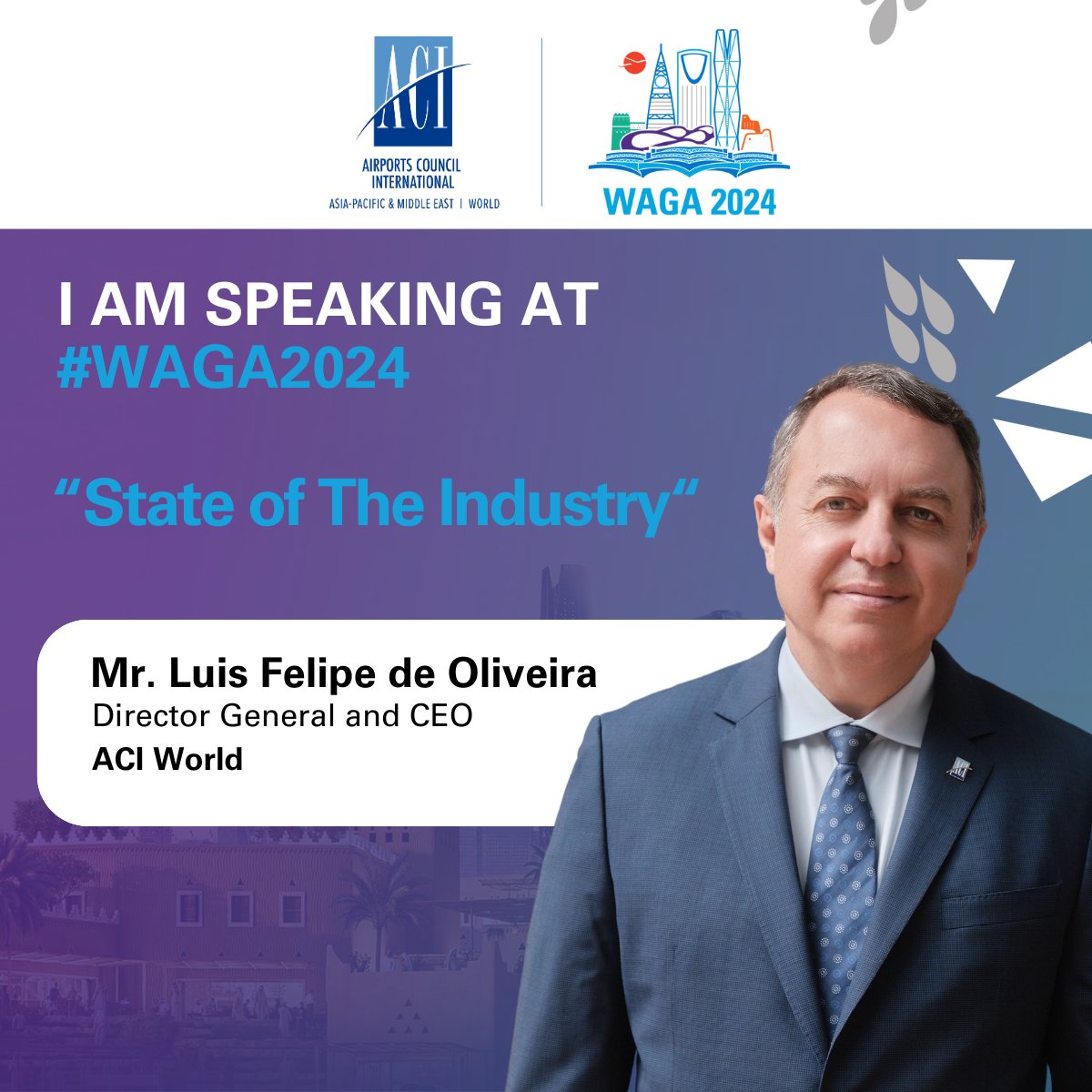 AD | #WAGA2024: Gain the latest insights from DG & CEO @lf_oliveira1 State of the Industry address at @ACIAPACMID /@ACIWorld Annual General Assembly, Conference, and Exhibition. Register: obi41.nl/ycx2p9uk 📅May 21-23 🕌 Host: @riyadhairports