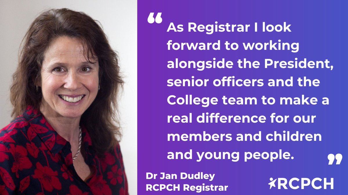 Congratulations to Dr Jan Dudley who has been elected as our new College Registrar! rcpch.ac.uk/news-events/ne…