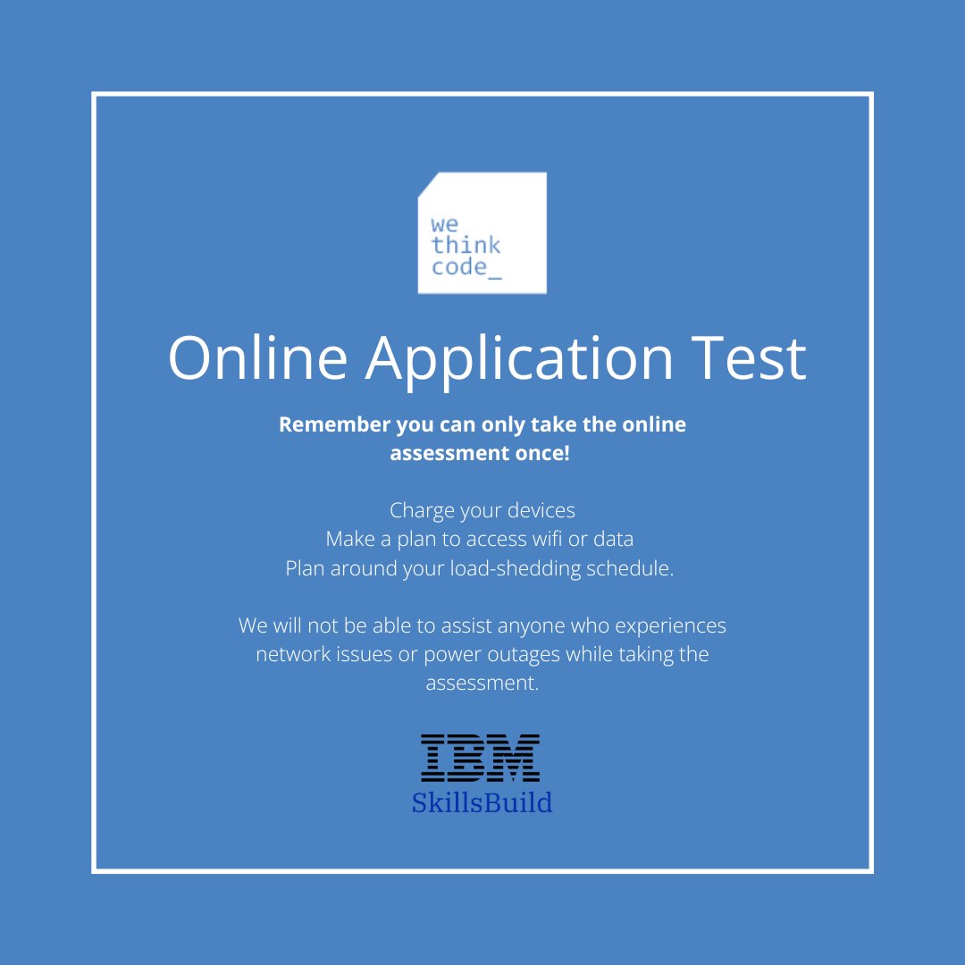 wethinkcode's tweet image. #WeThinkCode applications are very competitive so while you wait, here are some tips to ensure you are well-prepared. Reminder to join our @IBM Skillsbuild Learning plan: ibm.co/4bn2D74