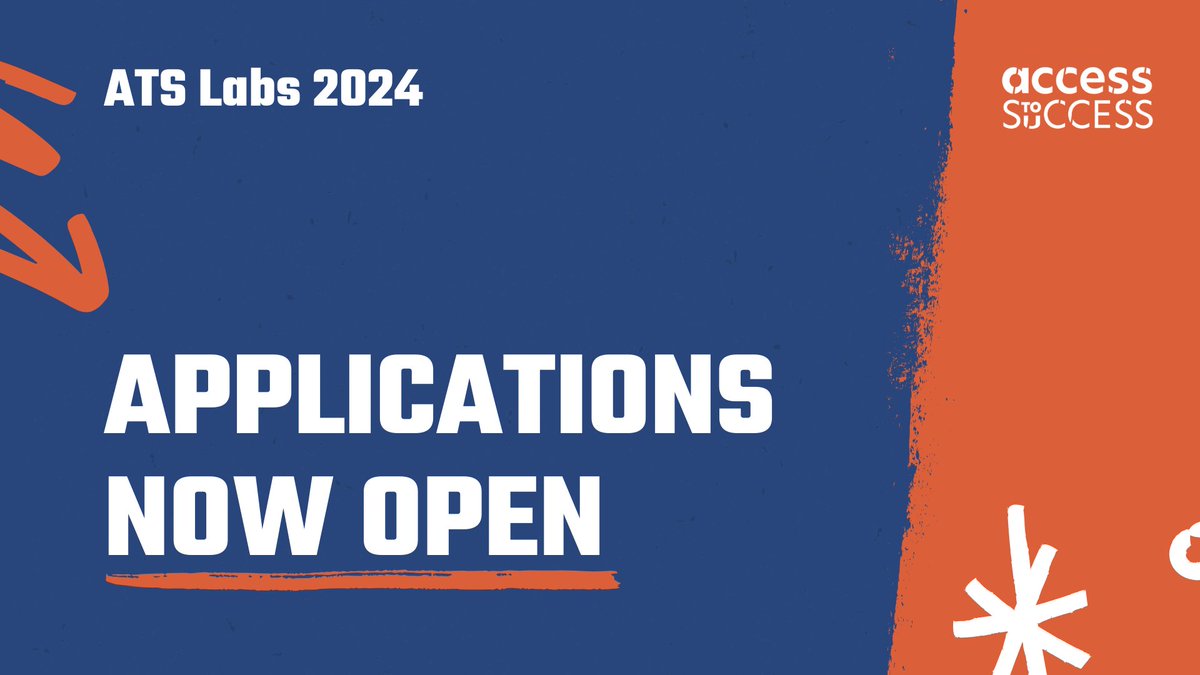 Applications for ATS Labs 2024 are now open! Apply today if you are an accessibility startup anywhere in the world supporting people with disabilities: 

accesstosuccess.ca/ats-labs-2024-…

#AccessibilityTech #DisabilityTech #DisabilityInclusion #Startup #Accelerator