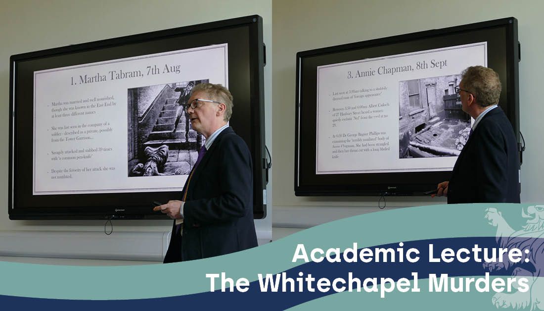 WrekinCol's tweet image. Today's Academic Lecture was by Mr Blanch, Head of Wrekin Business School.
He delivered an interesting presentation entitled ‘The Whitechapel Murders: the ghastly crimes of Jack the Ripper'.
Thank you, Mr Blanch, for a great lecture!
#Wrekin #WrekinCollege #AcademicLecture