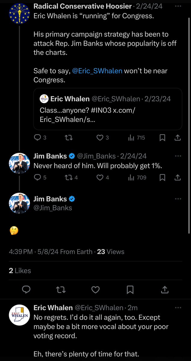 @JohnRust_IN @Jim_Banks @Jim_Banks was busy posting an emoji on an old thread yesterday.