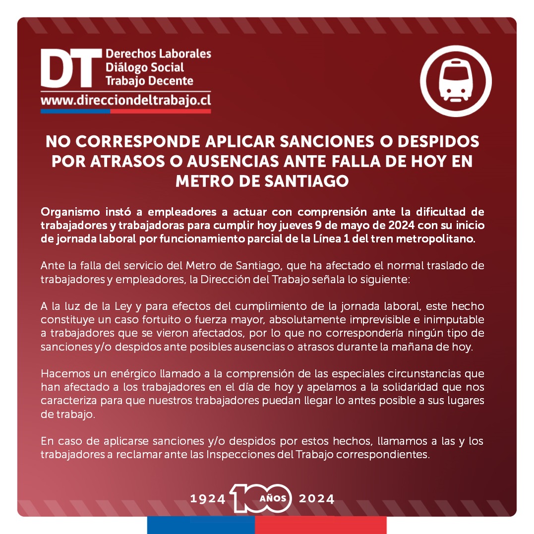 🔴 ¡Atención! Ante el cierre de algunas estaciones de @metrodesantiago: