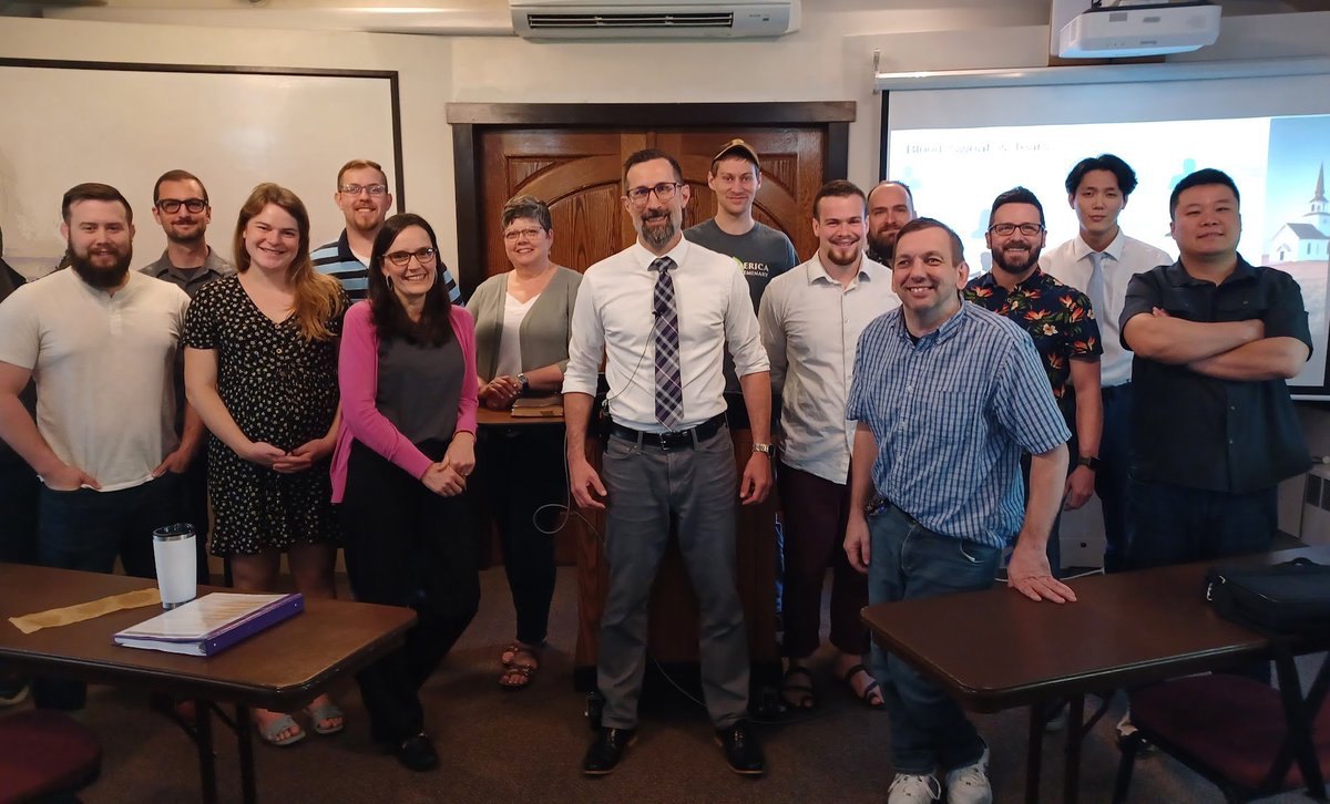matt_everhard's tweet photo. I had an incredible time with my Evangelism class at @RPTSeminary . We studied the Gospel, Biblical evangelism, historical examples, one-on-one witnessing, personal testimony, open-air evangelism, and whole church strategies. Great class! https://t.co/L6qMHX8Dad