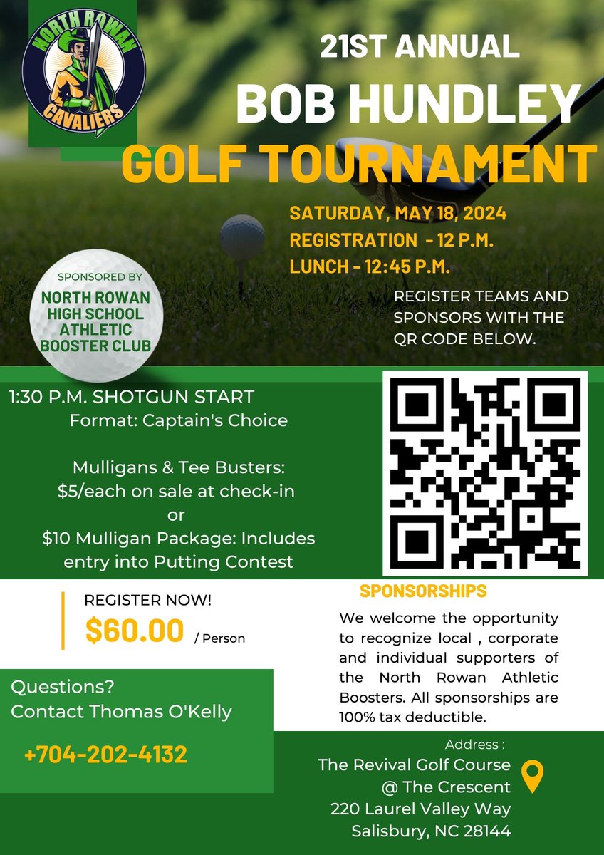 This event has been rescheduled for May 18th. There's still time to register your teams, be a hole sponsor or volunteer!