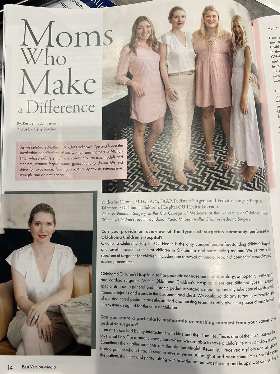 Proud of <a href="/CJHunter18/">Catherine Hunter</a>, crushing in OR, academics and the community.  
<a href="/OUHealth/">OU Health</a> <a href="/OUPedSurg/">OU Children’s Ped Surg Fellowship</a>