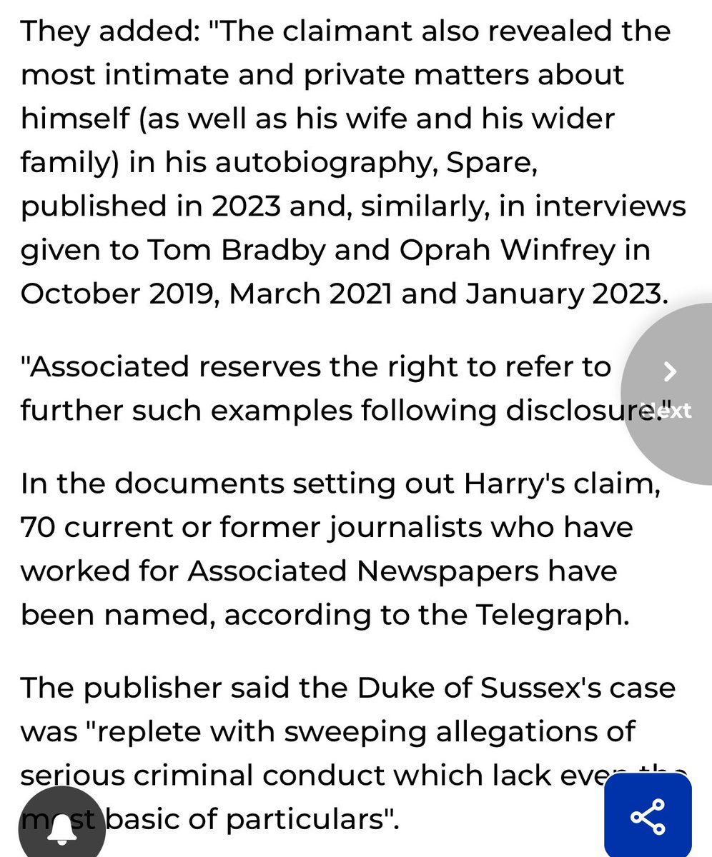 70 journalists have come forward and denied Harry’s claims. They said Harry had provided private info about himself and his family. More on disclosures of Harry leaking to the press will come out at trial.