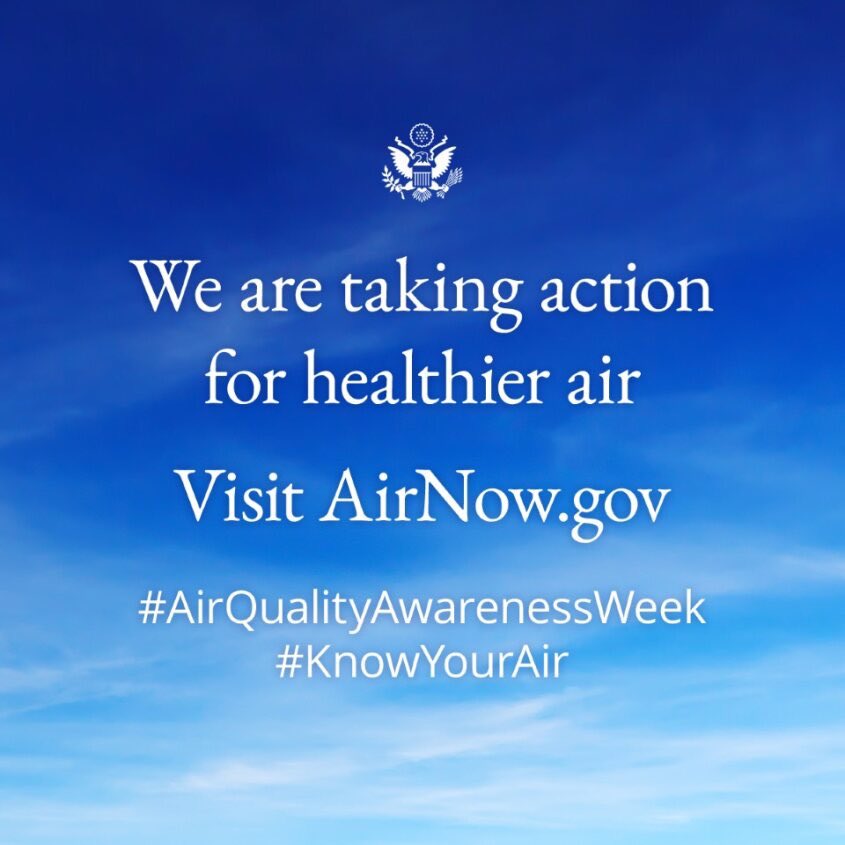 Understanding air quality levels is important for your health. While some days offer clean, easy-to-breathe air, others may pose risks to your health. Stay informed about your local air quality with @AirNow and take steps to protect yourself during #AirQualityAwarenessWeek.
