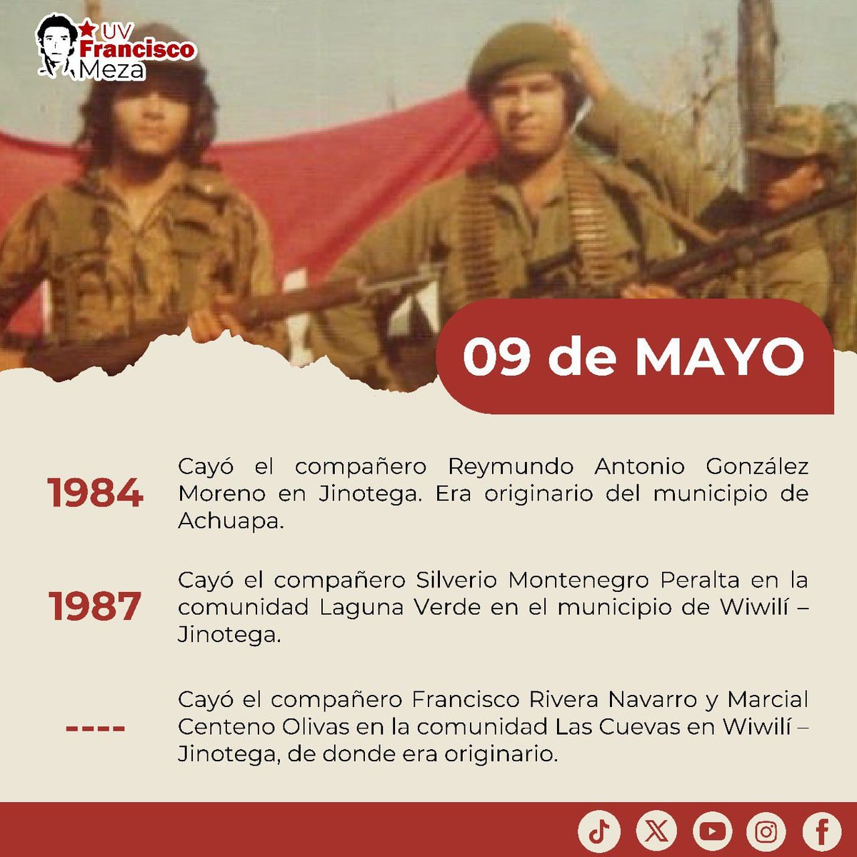 Efemérides de la Revolución Popular Sandinista

#EnDefensaDelFSLN
#SomosUNAN
#4519LaPatriaLaRevolución
#ManaguaSandinista