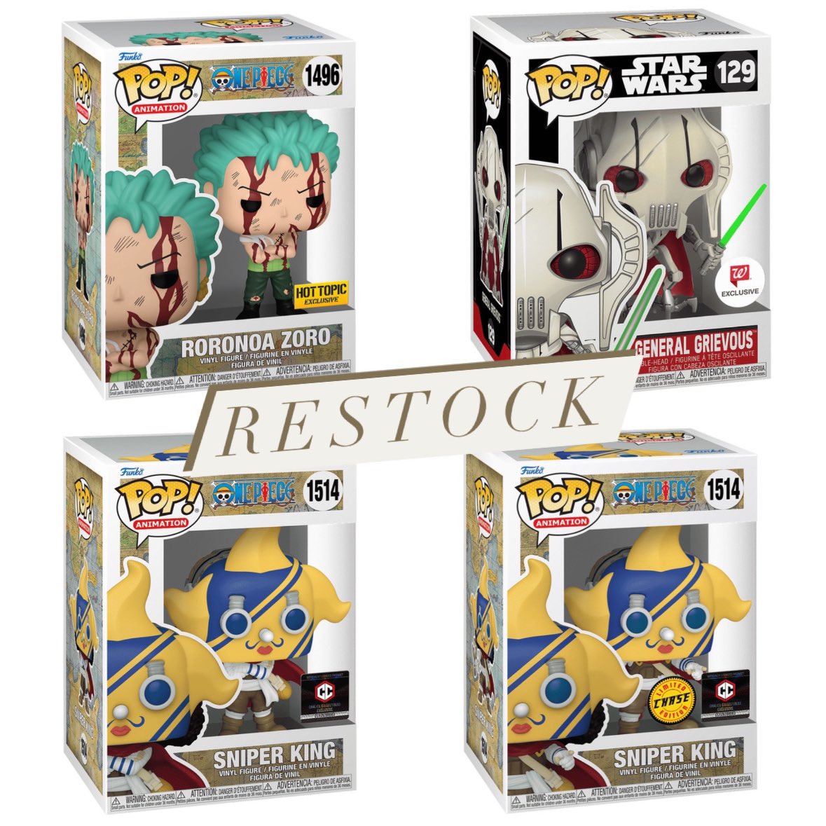 Restock! Nothing Happened Zoro, General Grievous and Sniper King .. among several others at the link below ~
Linky ~ funko.com/featured/back-…
#FPN #FunkoPOPNews #Funko #POP #POPVinyl #FunkoPOP #FunkoSoda