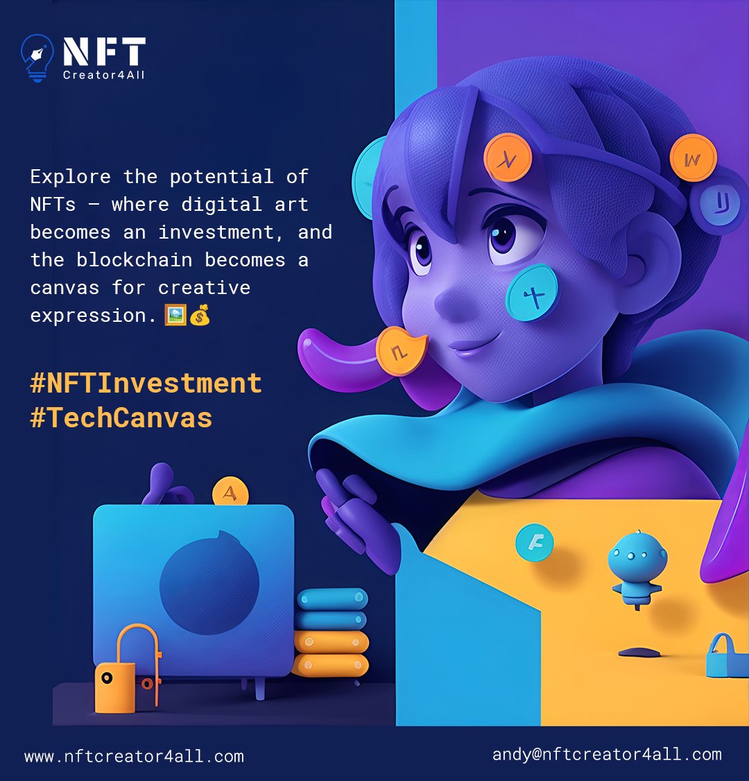 Discover the game-changing world of NFTs, where digital art becomes a lucrative investment opportunity!

💼 Blockchain technology guarantees authenticity and scarcity, as each artwork is tokenized with smart contracts on decentralized ledgers.

#NFTs #BlockchainArt