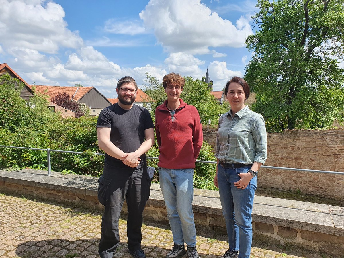 Got back from the DGfB's International Membrane Biophysics Meeting 'From Model to Cellular Membranes'. A fun meeting,  one of the best poster sessions I have attended so far and a pretty location.  Three of @WPezeshkian's group joined,  Neda, Adrià and me (right to left)