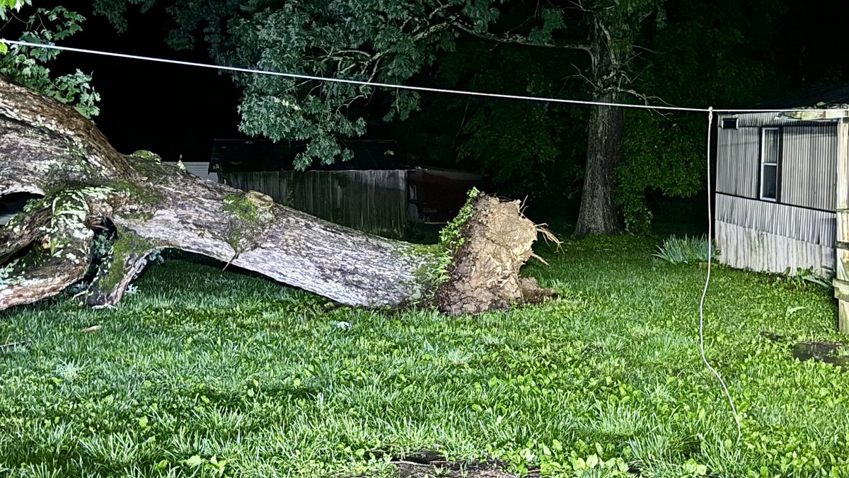 An early morning line of storms brought more damage to the region. Here are pictures of some of the damage in Lawrence County, TN. What are you seeing this morning? #tnvalleyweather