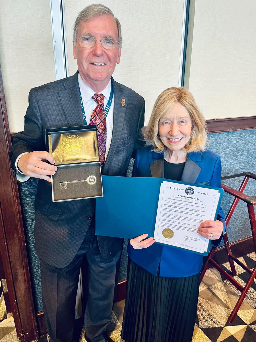 We are delighted to announce that Mayor @JosephSchember declared today, Thursday, May 9, 2024, as @DorisKGoodwin Day in the @CityofEriePA! Special thanks to our friends at the Erie County Bar Association. This is just the beginning of what is going to be a great day.