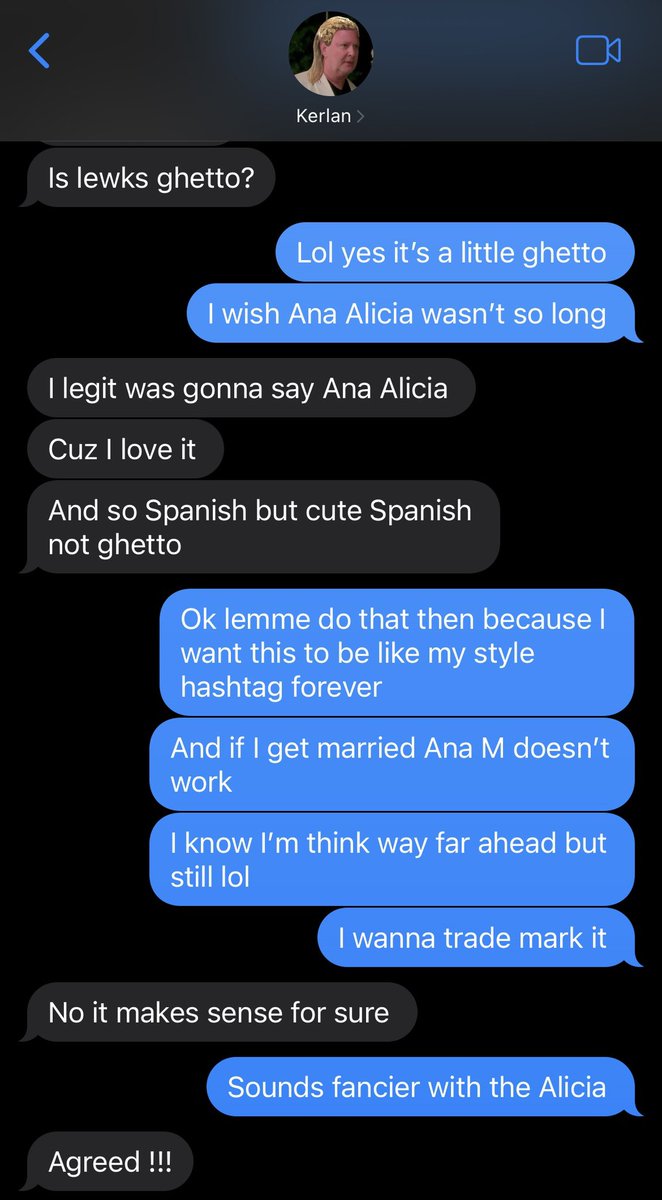 This convo I found with @KerlanGarcia deciding what to call my boutique in 2018 🥹