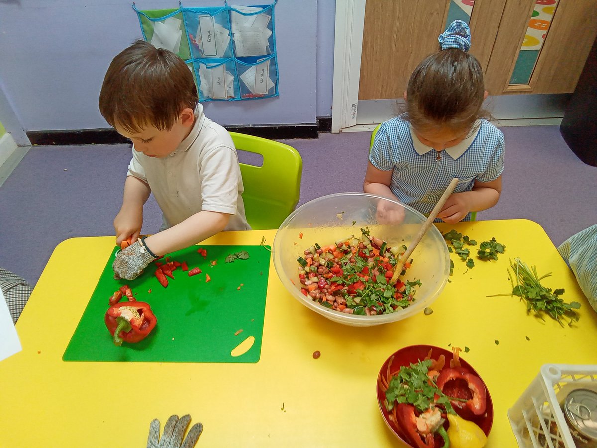 The fresh coriander smell is delicious in our 'Jumping bean salad'. We cannot wait to taste it! @tastedfeed @SAfoodforlife @VegPowerUK