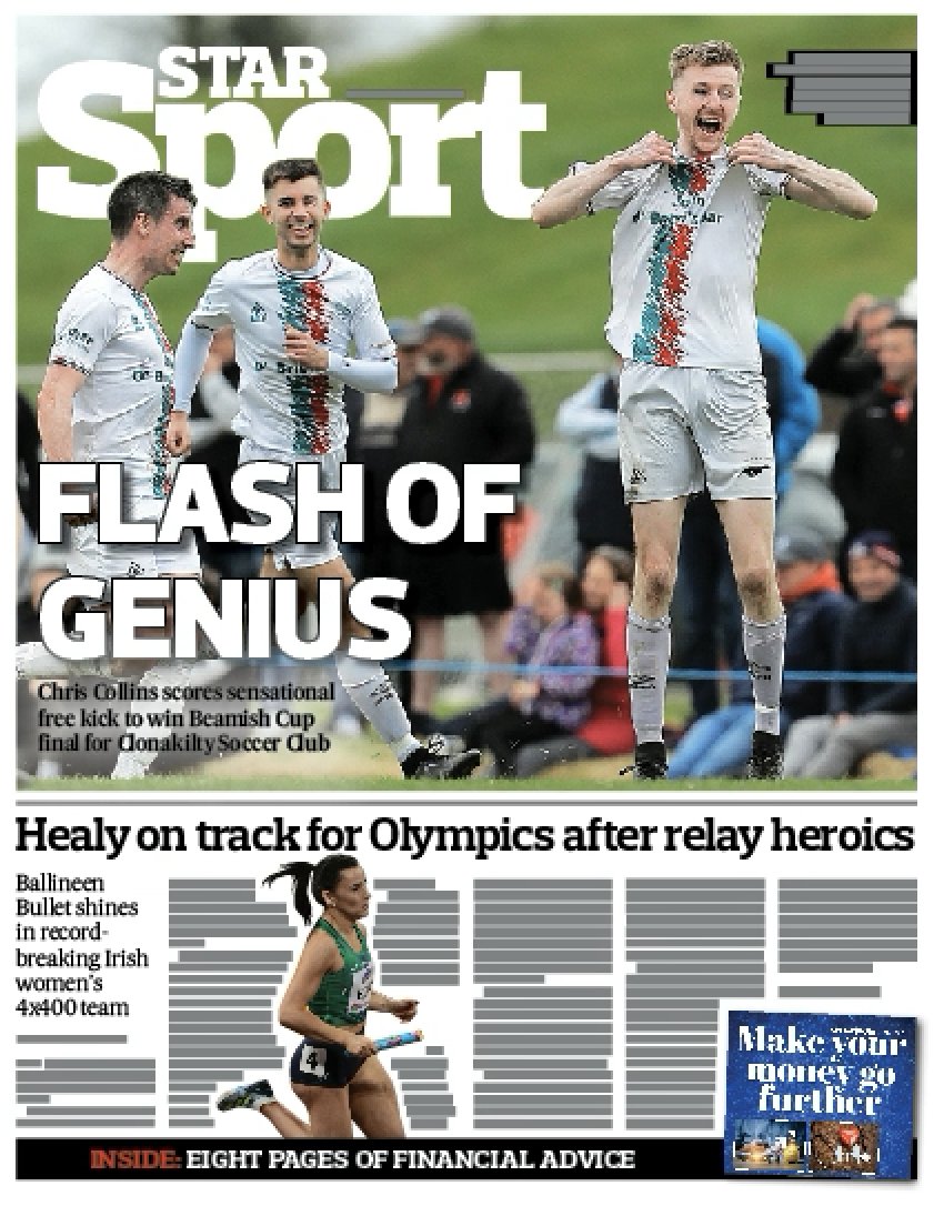 🚨 This week's @SouthernStarIRL Sport is out now, and the Beamish Cup-winning @clonsoccerclub heroes lead the way, sharing the front with Olympics-bound @philhealy2 after her relay heroics. A packed edition again. Go on, go on, go on. 📱 Digital: subscribe.southernstar.ie/plans