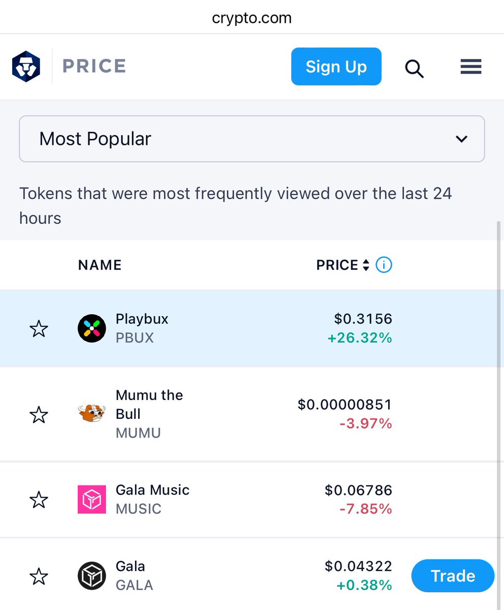 🚀 Exciting news! PBUX is now the No.1 trending token on crypto.com! 🌟 Don't miss out on the action – join the PBUX revolution today and experience the thrill of being part of the hottest trend in the crypto world! 🔥 #PBUX #CryptoTrend #Playbux…