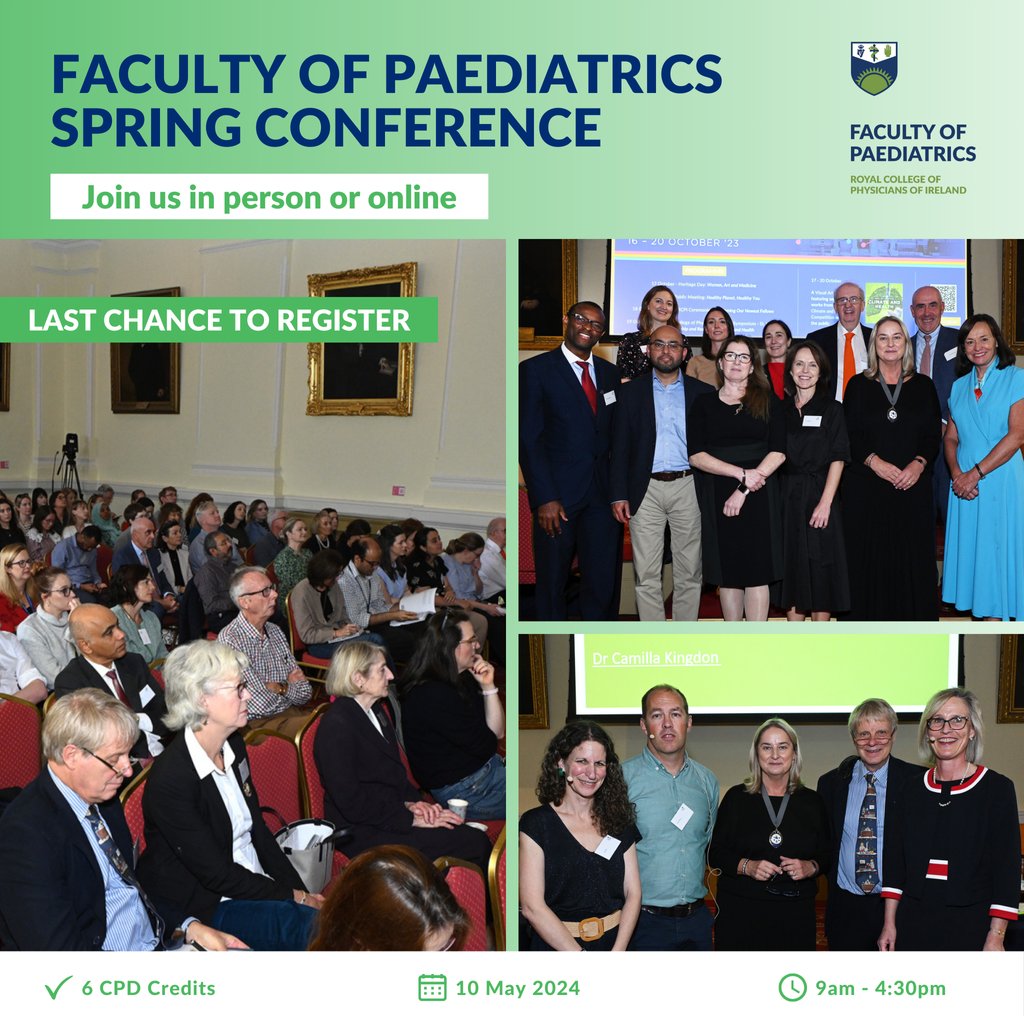 📢 LAST CHANCE TO REGISTER: Faculty of Paediatrics Annual Spring Conference ⁠⁠ 📅 10 May 2024⁠ ⏰ 9am - 4:30pm⁠ 6️⃣ CPD credits⁠ ⁠ Book now 👉 eur.cvent.me/VE5wm