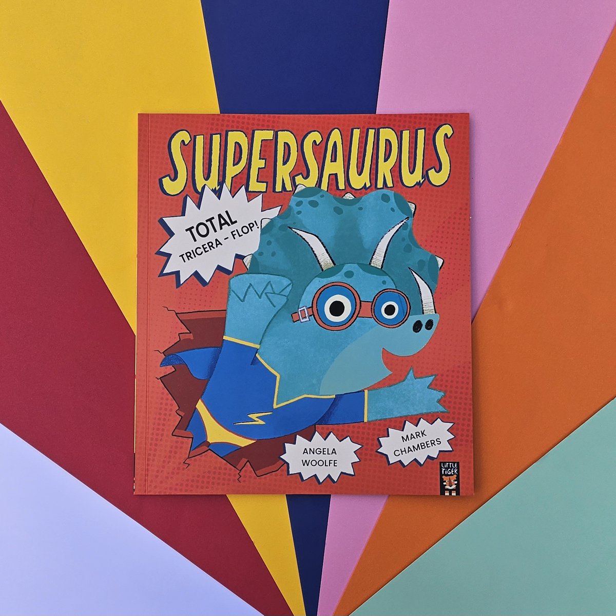 Dinosaurs meet superheroes in this super-silly, super-funny rhyming superhero picture book written by @WoolfeAngela and illustrated in a young comic-book style by @markAchambers. 🦕 Out now!