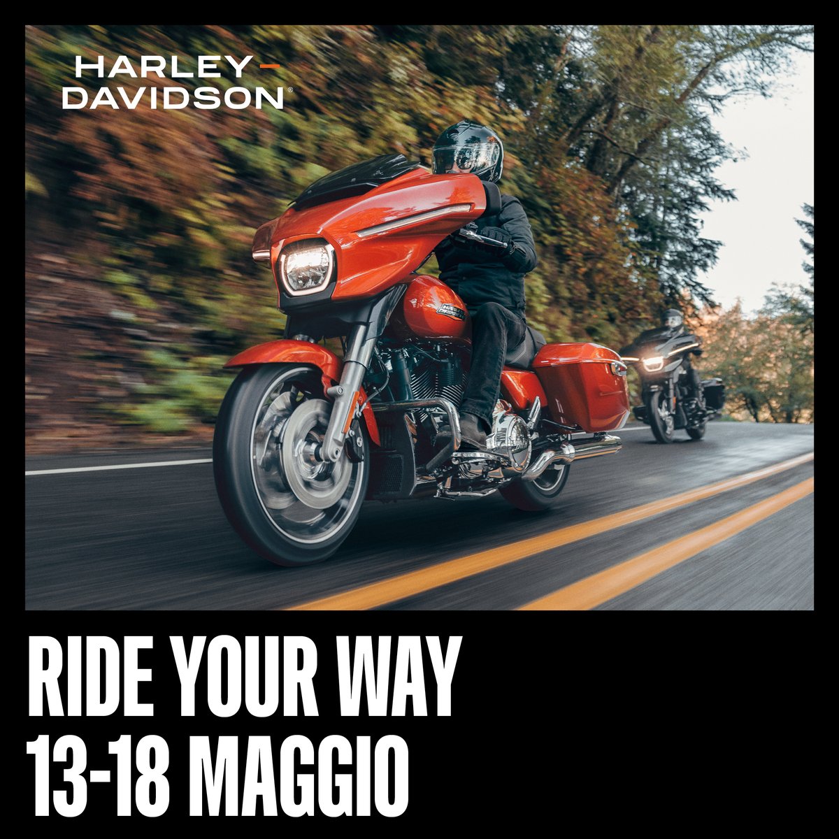 Ready for the experience? 🔜 👀 Non perderti una settimana di emozioni esclusive targate Harley-Davidson® 🔥 Ti aspettiamo dal 13 al 18 maggio presso le nostre concessionarie per provare la nostra nuova gamma! #HarleyDavidson #HarleyItalia #RideYourWay
