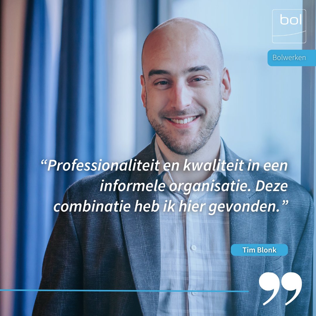 “𝗣𝗿𝗼𝗳𝗲𝘀𝘀𝗶𝗼𝗻𝗮𝗹𝗶𝘁𝗲𝗶𝘁 𝗲𝗻 𝗸𝘄𝗮𝗹𝗶𝘁𝗲𝗶𝘁 in een informele organisatie. Deze combinatie heb ik hier gevonden…”, vertelt Tim. Ontdek op wat Bol Adviseurs onderscheidt door de ervaringen van onze collega's!

#BolAdviseurs #KunJijBolwerken #Bolwerken