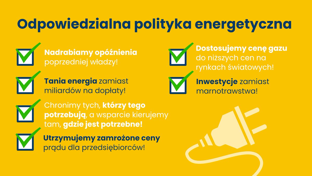 Ostatnie 8 lat rządzący Polską stosowali metodę gaszenia pożarów. Mówimy temu stop! @MKiS_GOV_PL pod wodzą @hennigkloska nadrabia stracony czas, inwestując w rozwój zielonej energetyki i utrzymując obniżone ceny energii dla najbardziej potrzebujących. #Polska2050 #RobimyTeRobote