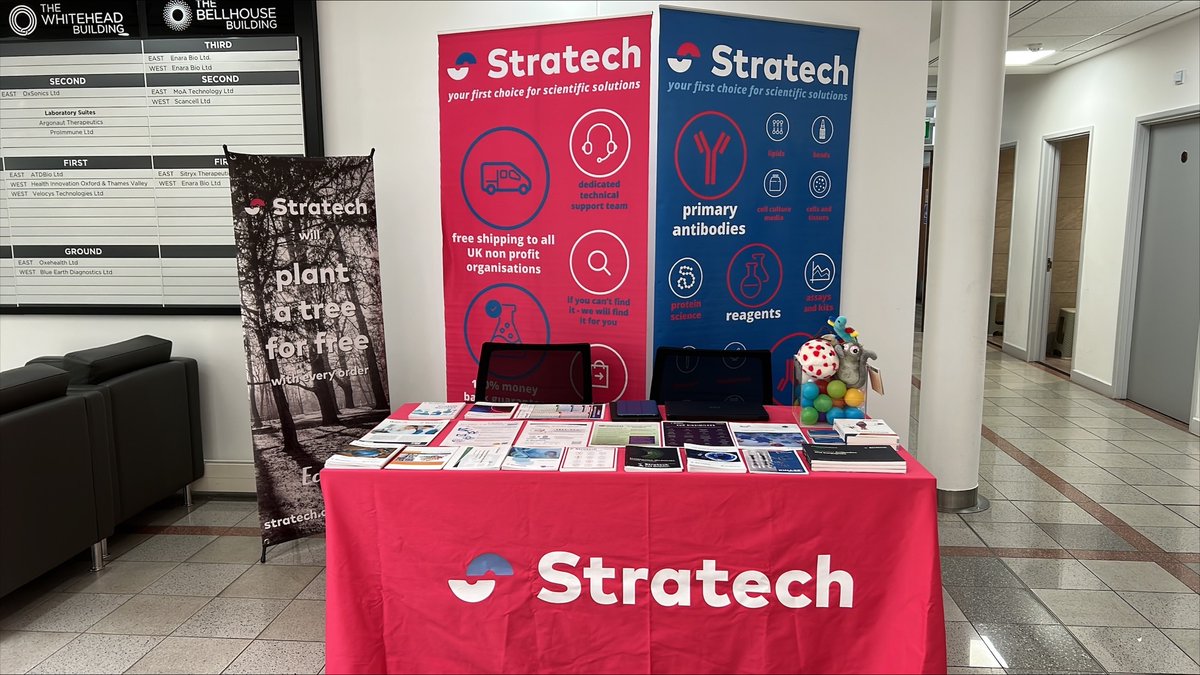 Join @Adam_Stratech at his stand @OxfordSciencePK Find out how we can help with your #research with our extensive #reagent catalog & how we #plantatree for every order we receive. Don't miss out on your chance to win @giantmicrobe too! #biosciences #oxfordbiosciences #biotech