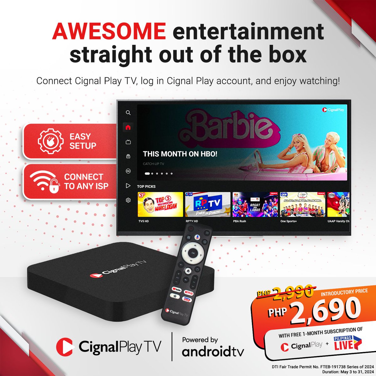 CONNECT, LOG-IN, PLAY!  #PlayingForAll 📺🤩

Meet the all-in-one #CignalPlayTV, the streaming companion for LIVE TV, your favorite apps, and AWESOME Entertainment! 

#TaraSaCplay