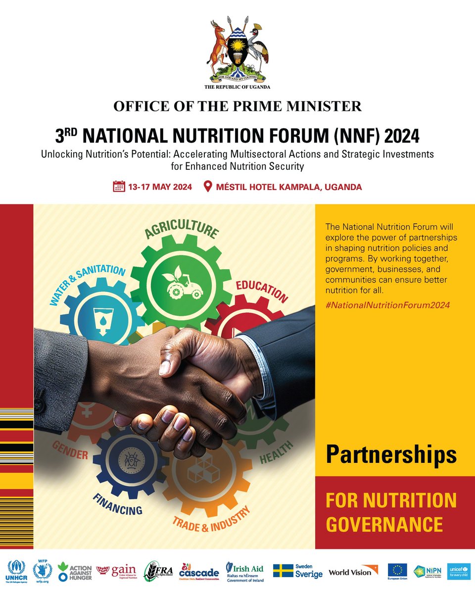Every two and a half years, the forum is called together & led by the Right Hon Prime Minister to evaluate the progress of the Uganda Nutrition Action Plan. The forum gathers leaders from govt agencies, ambassadors, devt partners, the private sector, civil society & scholars