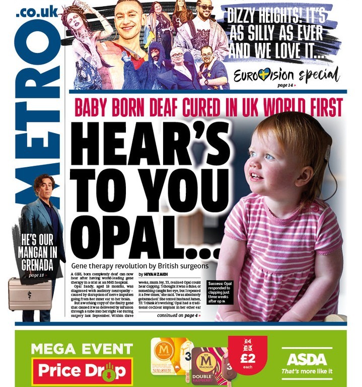 It’s #DeafAwarenessWeek and the fact that @MetroUK has chosen this story on its front page to celebrate curing deafness tells you everything the hearing world still thinks of us deaf people: that we are a burden and need fixing.