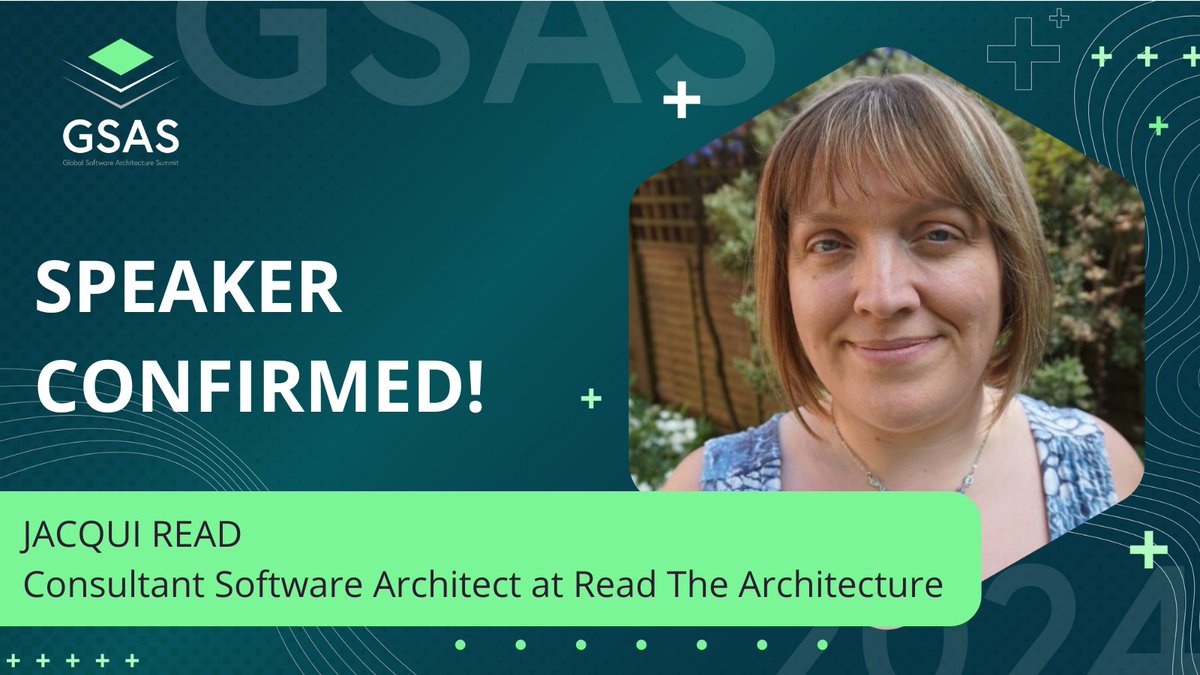 We're pleased to announce that @tekiegirl, Consultant Software Architect at Read The Architecture, will be joining us as a speaker at #GSAS24. 🙌  Stay tuned for more updates on her session! Get your ticket at gsas.io