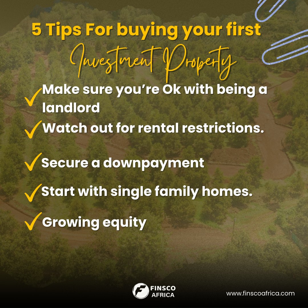 Tips for first-time investors to get you ahead of the game.
#tipthursday #realestateinvesting #finscoafrica