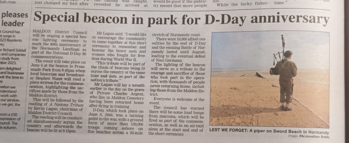 D-Day Remembrance on Maldon's Promenade on 6/6/24.