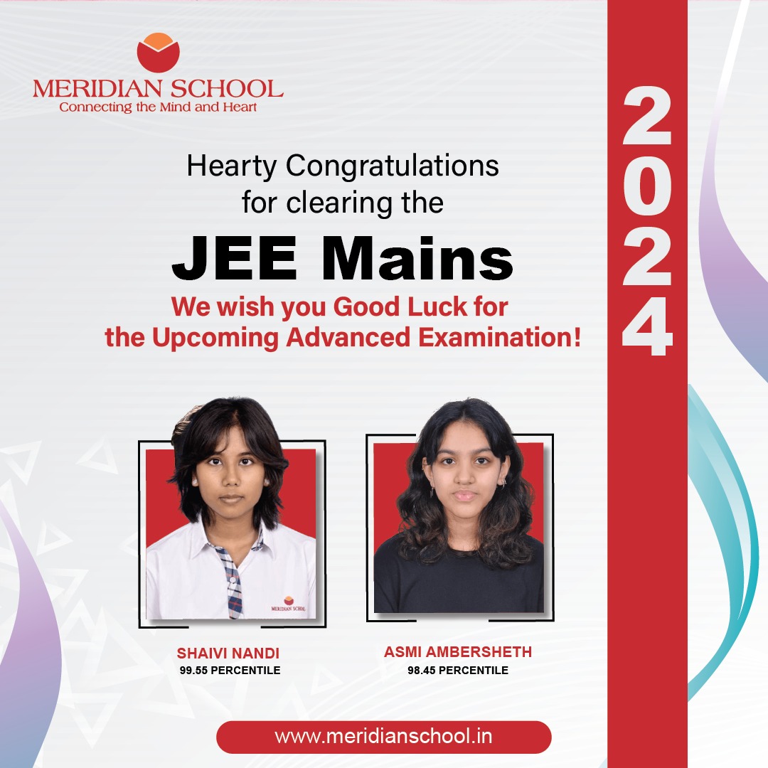 meridianschol's tweet image. Hearty congratulations to our brilliant Meridian School children for clearing the JEE Mains! Your determination and perseverance shine bright. Wishing you the best of luck for the upcoming Advanced Examination! Keep shining!

#MeridianPride #JEE2024 #GoodLuck #MeridianSchool