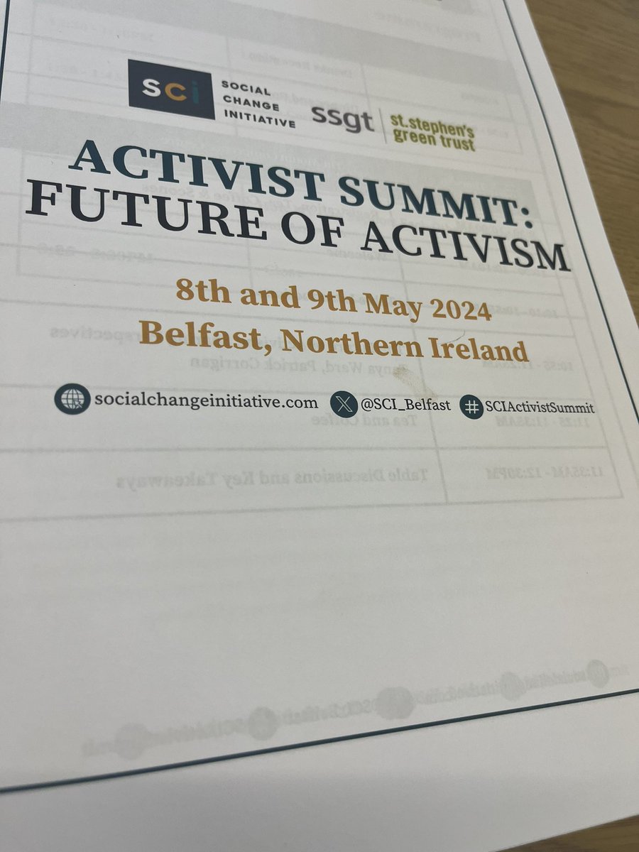 So proud to be a fellow @SCI_Belfast and attending their activism summit today with other people from a wide range of funders, NGOs and community groups. Follow @nirwnnews for updates today!