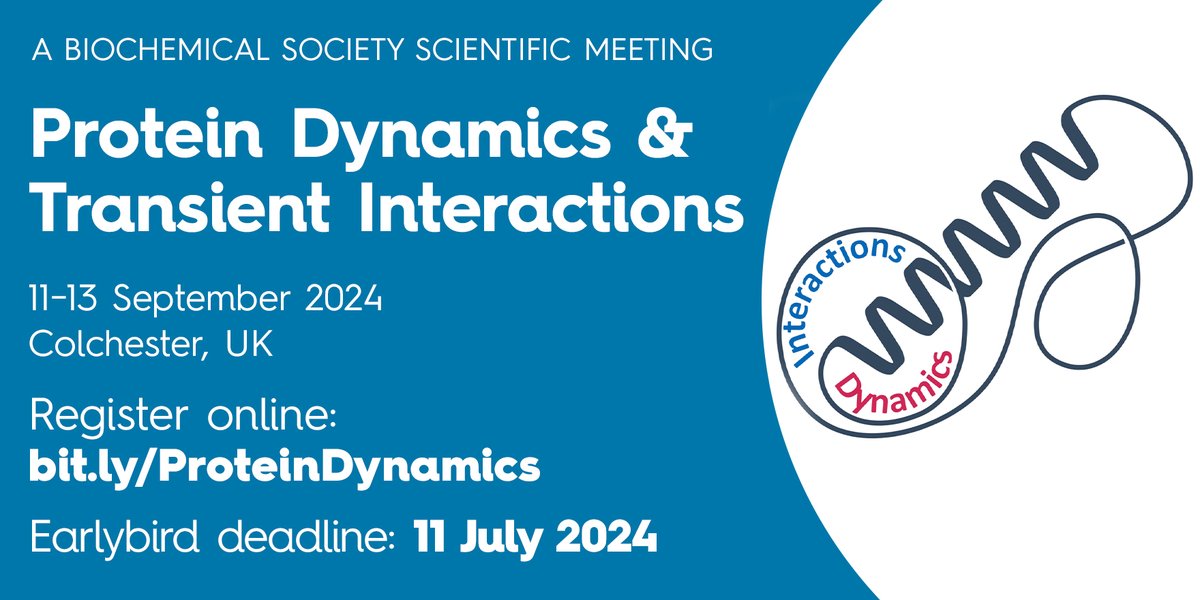 The Protein Dynamics and Transient Interactions conference will bring together leading experts and ECRs within the field! Register now and submit an abstract for consideration as an oral communication: ow.ly/rvtt50RykZk